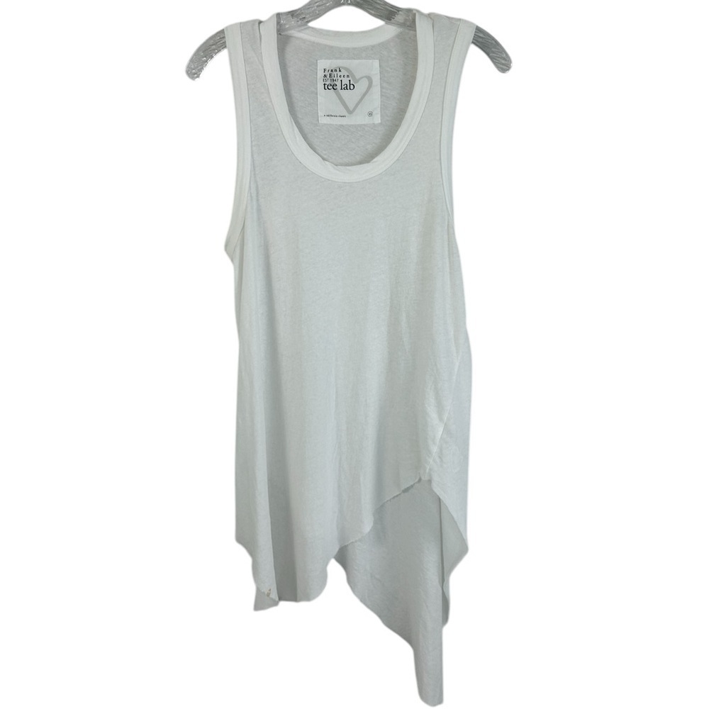 Frank & Eileen Tee Lab White High Low Tank Top Yoga Women's X-Small Read